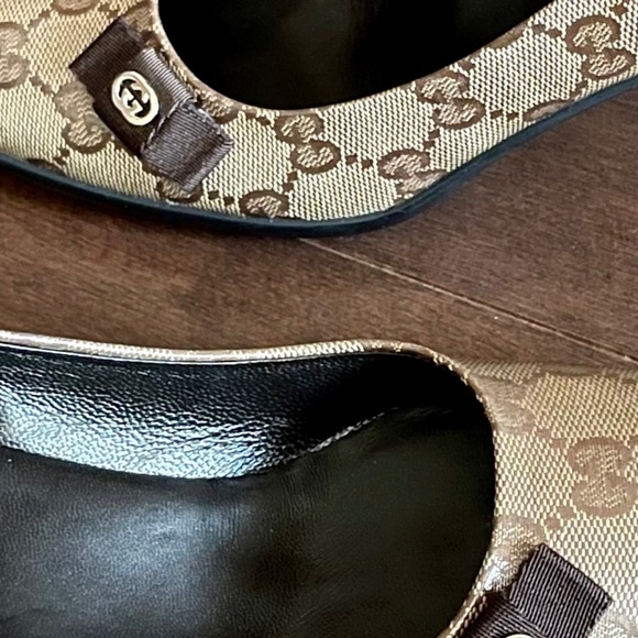 Gucci Beige Ebony/T.moro Crystal Gg/Ns Nylon Pumps - Picture 15 of 15